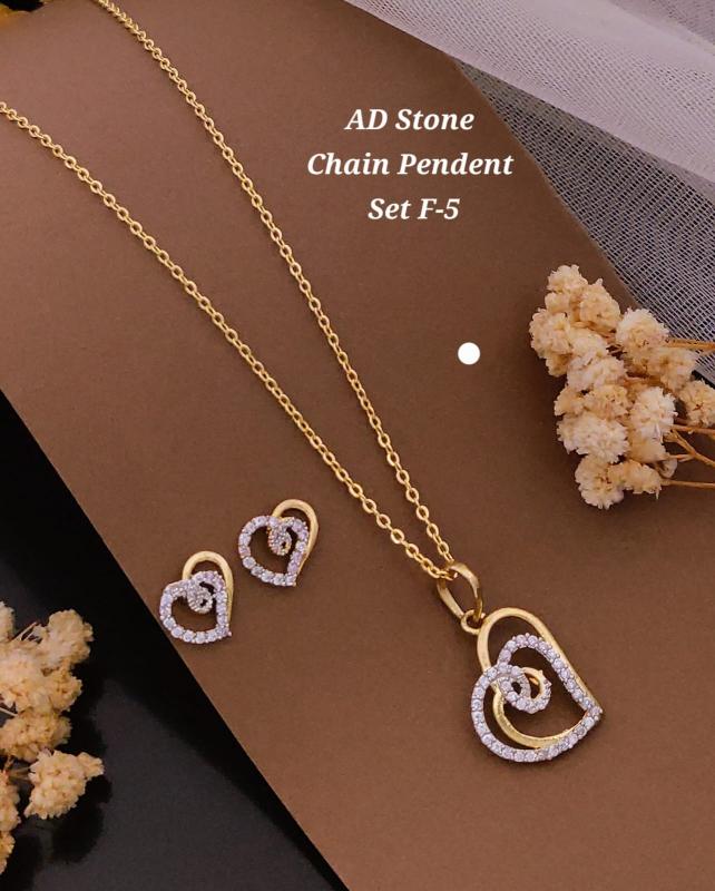 Ad stone chain pendent set F 5 Designer imitation jewellery